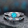 Fashionable zirconium, set, ring with stone emerald, accessory, wish, micro incrustation