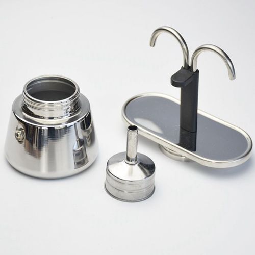 Mini household double cup stainless steel 304 Moka pot Italian coffee pot portable coffee machine outdoor camping