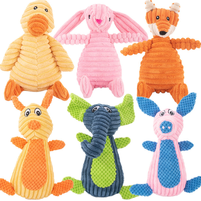 Factory wholesale pet dog toy French bucket molar vent training Wick plush monkey sound dog toy