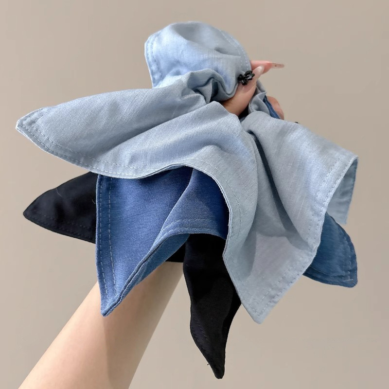 Otoño y invierno retro toallas azules de vaqueros anillo de pelo coreano estilo coreano de tela de alta elasticidad adornos de pelo de cola de caballo de alta calidad cuerda de pelo