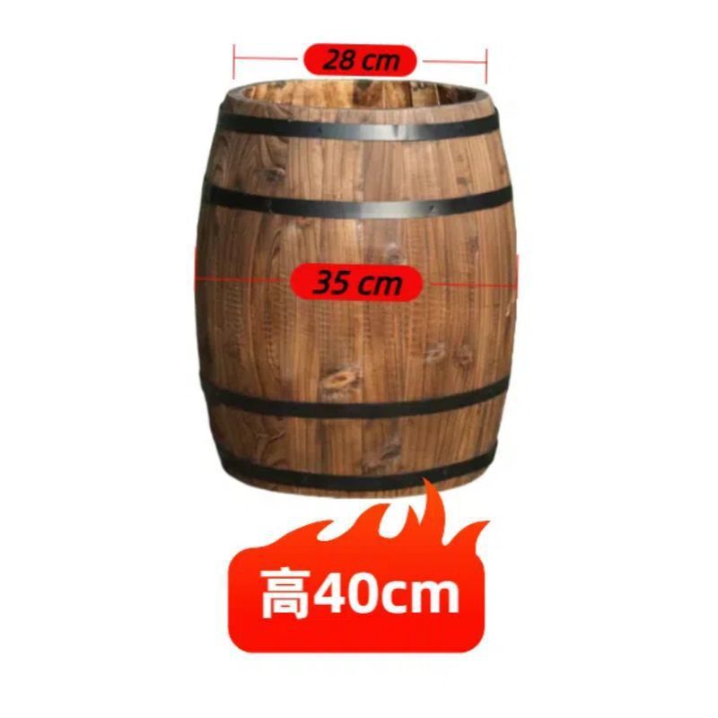 無垢材木製植木鉢オーク樽レトロ木樽空樽バルコニー中庭赤ワイン樽マナーバーガーデン|undefined