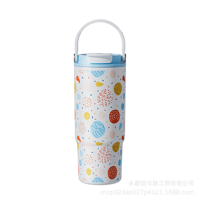 巨无霸保温杯女生高颜值大容量冰霸杯可爱图案水杯2025新款吸管杯|undefined