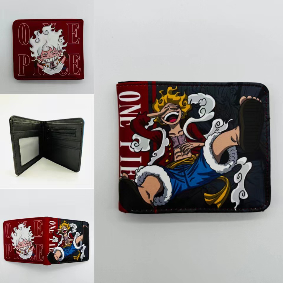 One Piece One Piece Cartera de dibujos animados japoneses Luffy Choba Solon plegable estudiantes PU cartera de cuero corta