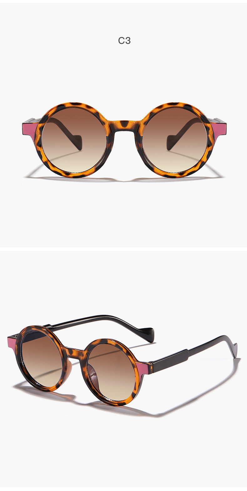 Color Block Pattern Women's Gender Simple Style Classic Style Color Block Ac UV400 Protection Round Frame Full Frame Women's Sunglasses