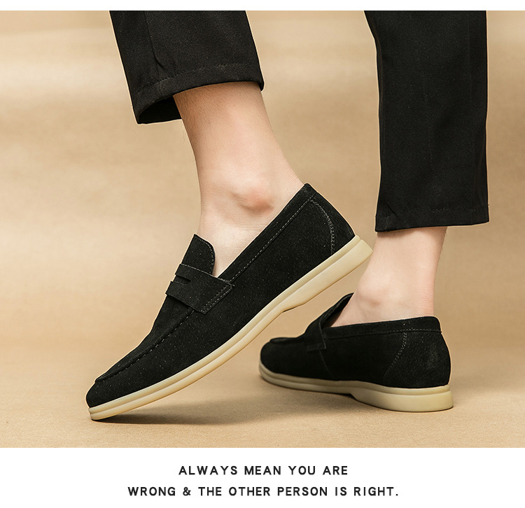 Mocassini uomo in camoscio slip-on scarpe casual comode_voghion.com