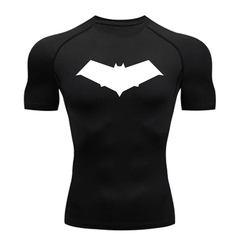 Summer Casual Running Compression T-Shirt Men's Top Bat 2D Print Quick-Drying Sportswear Summer Casual Running Compression T-Shirt Men's Top Bat 2D Print Quick-Drying Sportswear