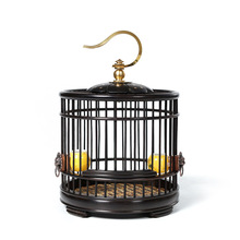 紫光檀梅花顶铜钩蝈蝈笼蚂蚱螟虫蛐蛐笼竹手编笼饲养箱爬虫扎嘴笼