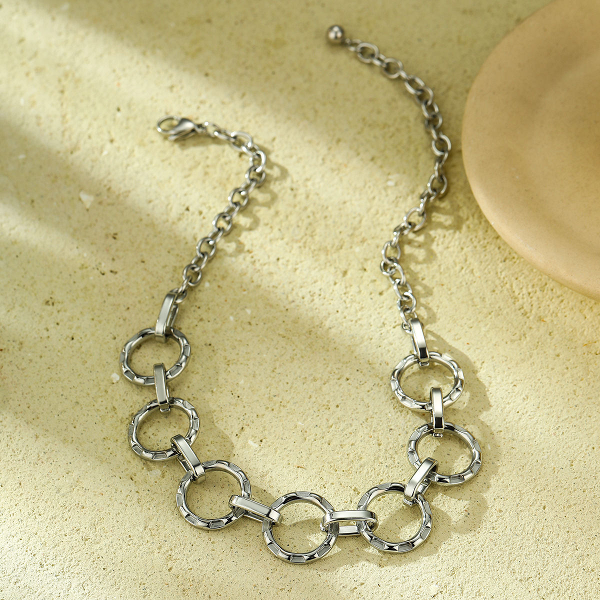PVD Coated Gold Plating Process PVD Coated Real Gold Plated 18K Gold Geometric 304 Stainless Steel Basic Simple Style Waterproof Non Tarnish Bracelets Necklace