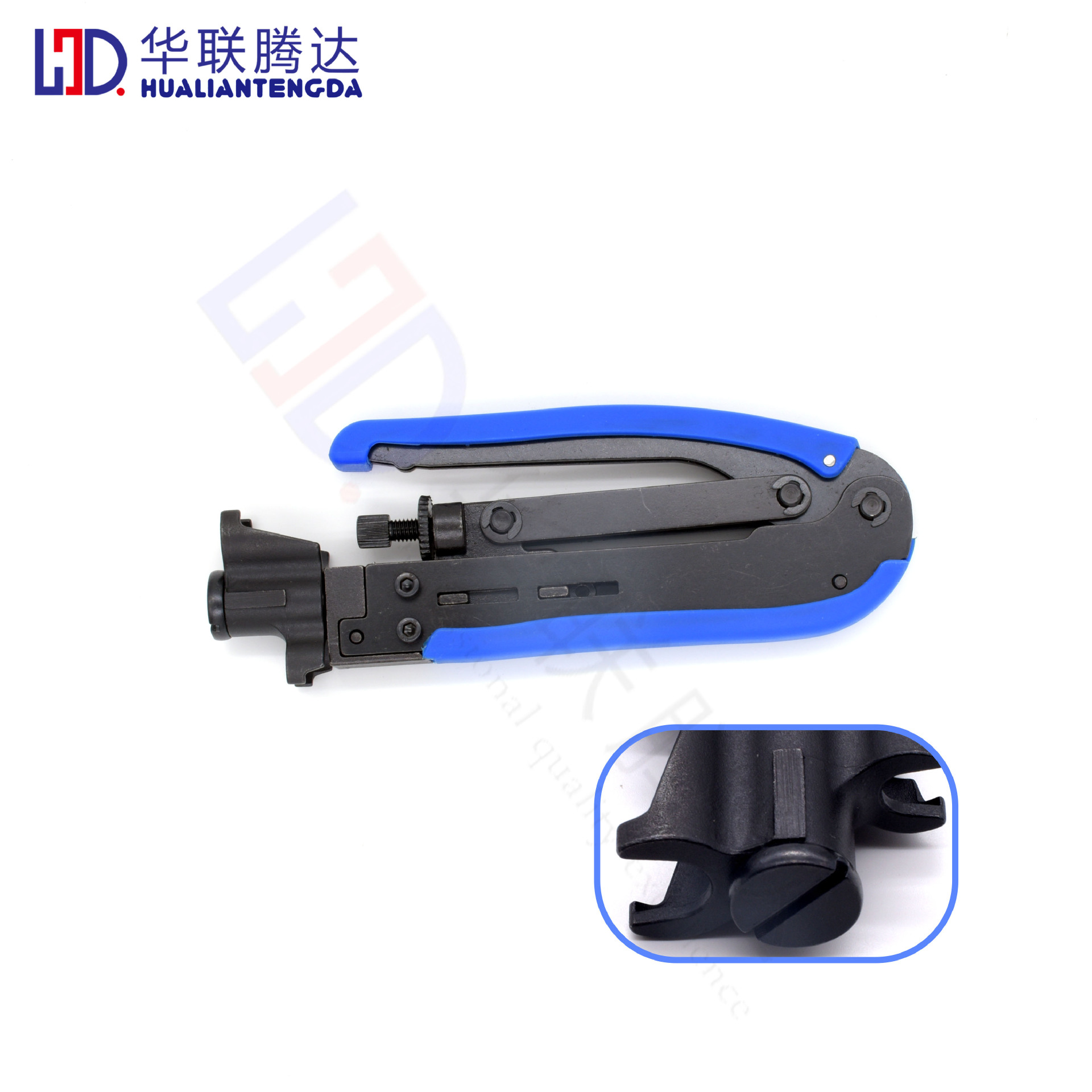 多功能RG59/6/11有线电视挤压同轴电缆挤压钳网络压接钳双通接头