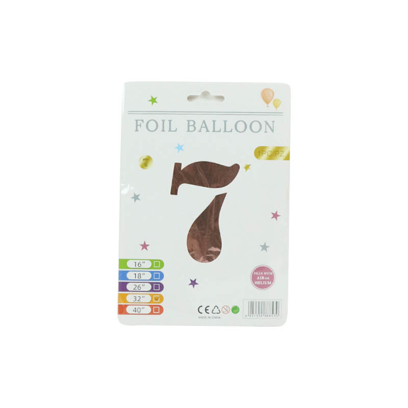 Globo digital de 32 pulgadas, embalaje de tarjeta de papel independiente, versión estadounidense, película de aluminio delgada, embalaje fino, papel de aluminio, globo de cumpleaños