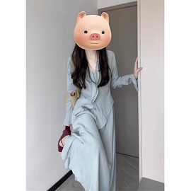 新款初秋装法式温柔风长袖连衣裙子女春季感仙女长裙套装