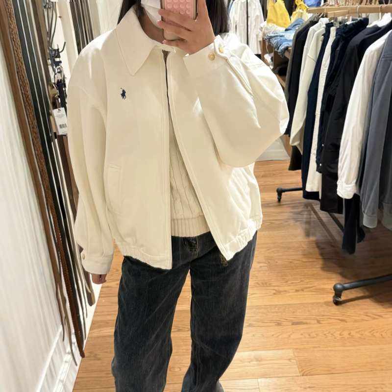 Lav Old Money Style Turn-Down Collar Jacket Women's Loose Zipper Top with Small Embroidered Logo Casual Workwear Women's Clothing Wholesale Lav Old Money Style Turn-Down Collar Jacket Women's Loose Zipper Top with Small Embroidered Logo Casual Workwear Women's Clothing Wholesale