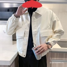 男装跨境潮牌痞帅皮夹克休闲机车男士皮褂子2025新款春秋季皮衣时