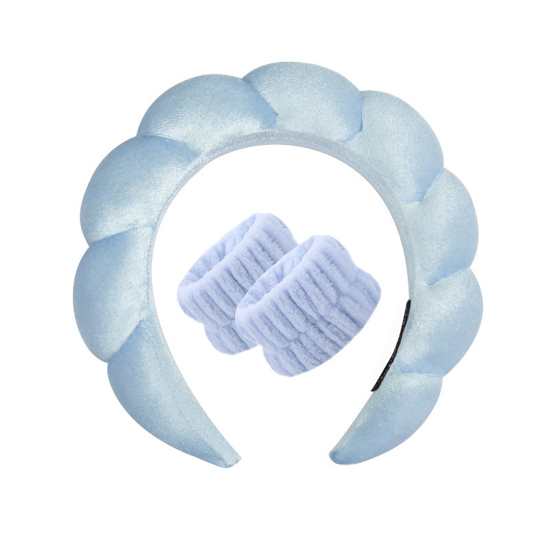 Amazon moda mujer agua ondulación terciopelo SPA diadema mullido pelo banda lavado de cara maquillaje diadema