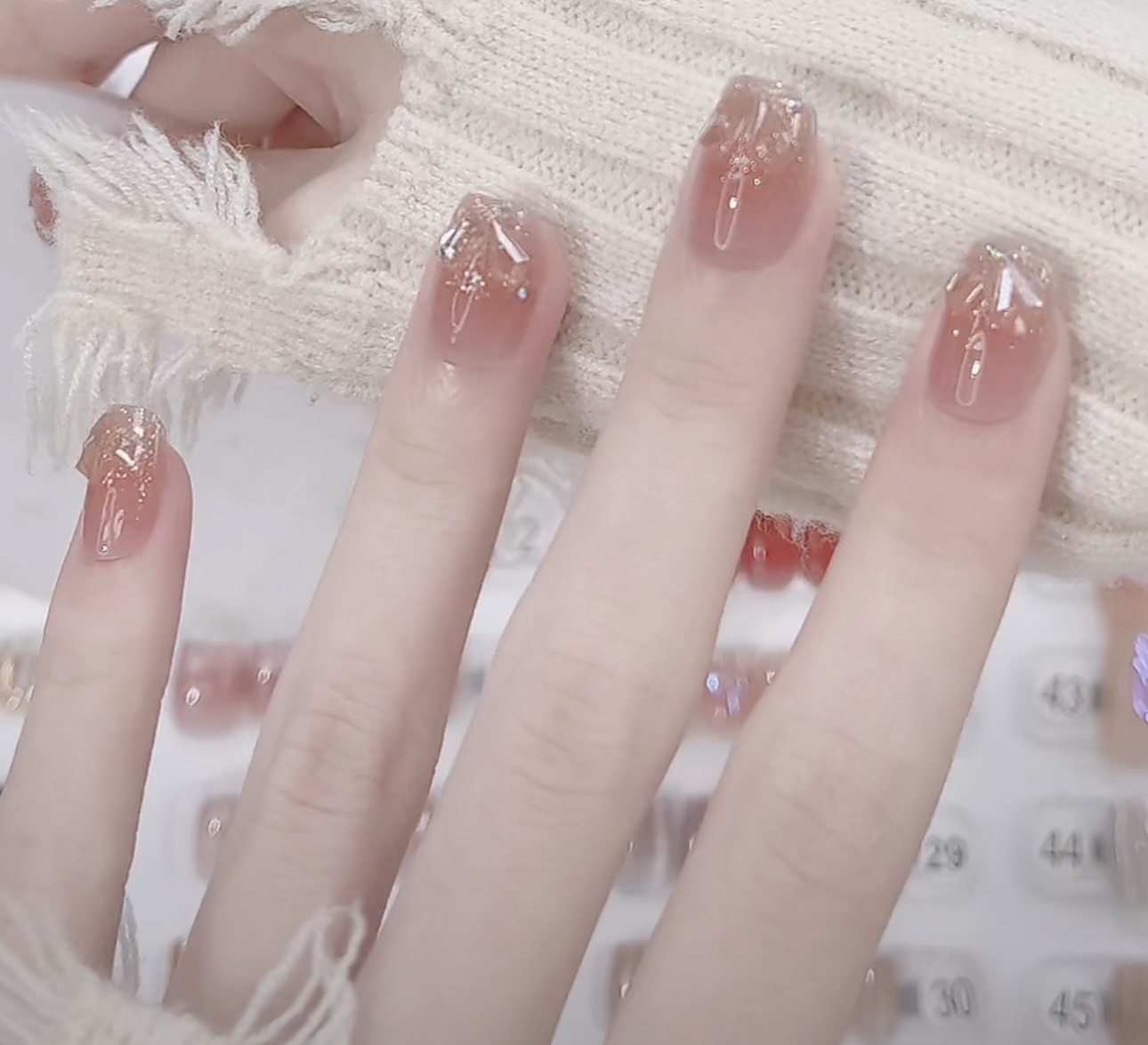 Yiyi Dance 10 piezas de uñas hechas a mano, terapia de luz, uñas, dopamina, uñas, uñas, parches al por mayor