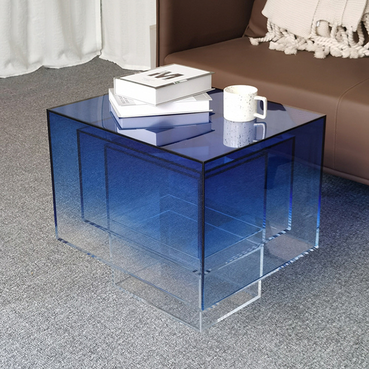 亚克力渐变茶几轻奢现代角几客厅边几现代简约沙发茶几可定制尺寸