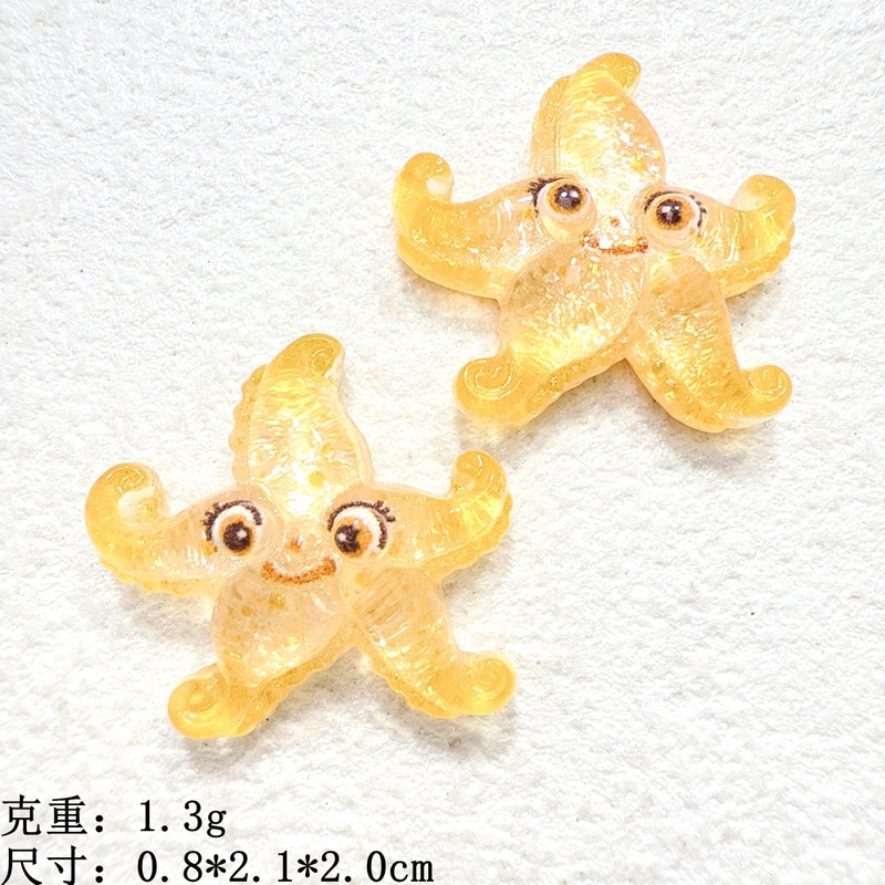 漫画クリスタルスパンコール海洋動物カメヒトデイルカ樹脂アクセサリー diy 手作りヘアピン靴花卸売|undefined