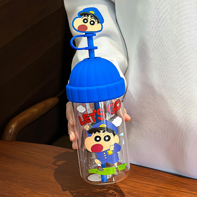 Lápiz pequeño nuevo vasos de vidrio de borosilicona alta mujer 2025 nuevo alto valor facial taza de agua de paja taza de oficina de alta temperatura