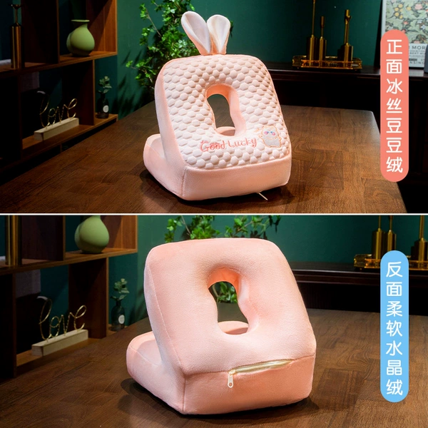 Pink Rabbit Nap Pillow (Bingdou Dou)
