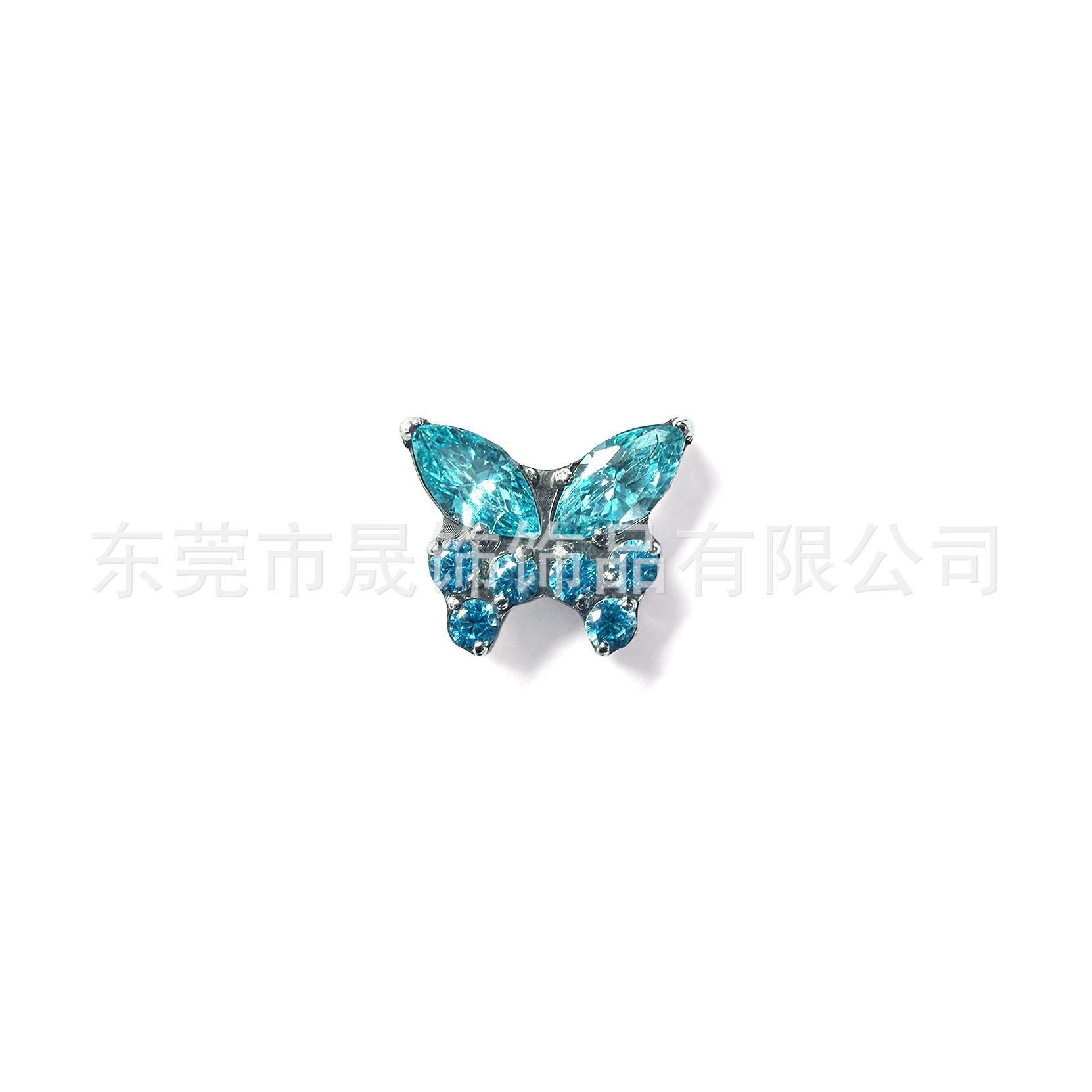F136钛合金满钻蝴蝶镶5A锆石耳钉耳骨钉G23钛唇钉配件穿刺饰品头