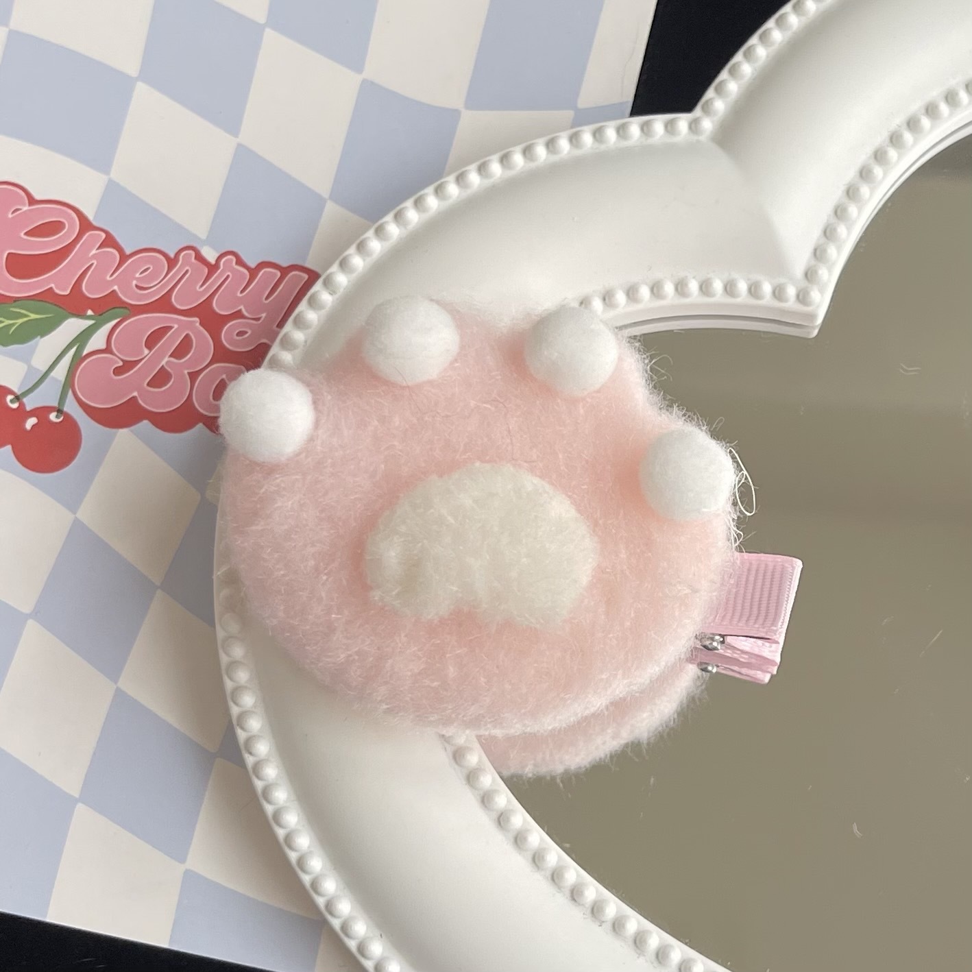 봉제 고양이 발 핑크