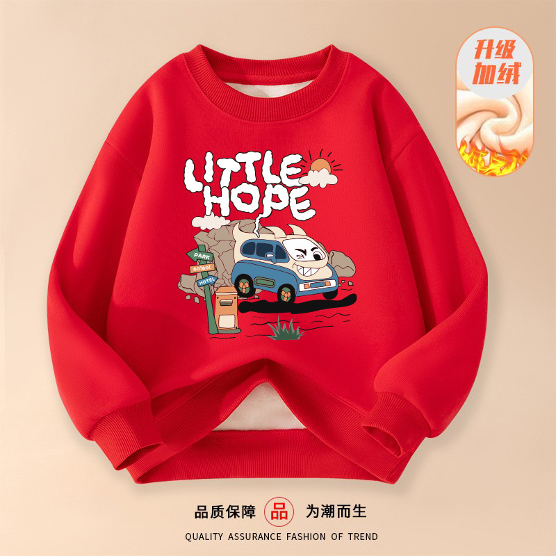 Velvet sweatshirt travel car red