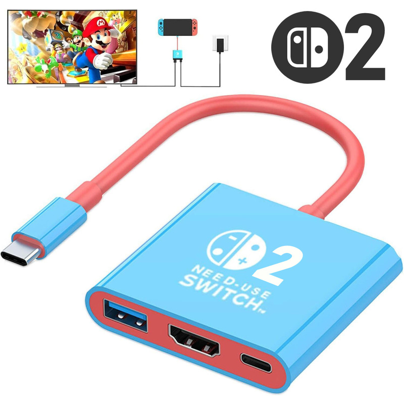 Switch2 Docking Station Three-In-One Typec to Hd High-Definition Converter Suitable for Nintendo Dock 4K Video Projection Converter Switch2 Docking Station Three-In-One Typec to Hd High-Definition Converter Suitable for Nintendo Dock 4K Video Projection Converter