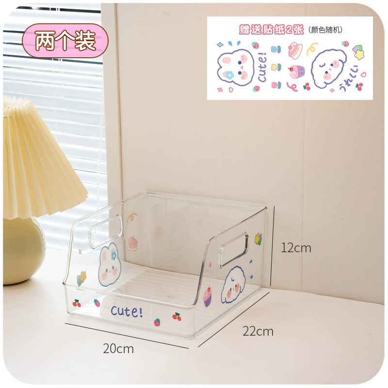 Acrylic transparent book storage box Small students put book shelf desktop desktop desk reconstruction supplies full set
