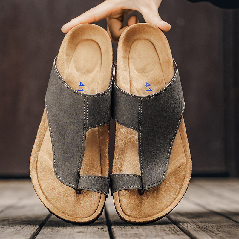 Popular Foreign Trade Casual Cork Flip-Flops for Men, Trendy Sandals for Women, Beach Shoes