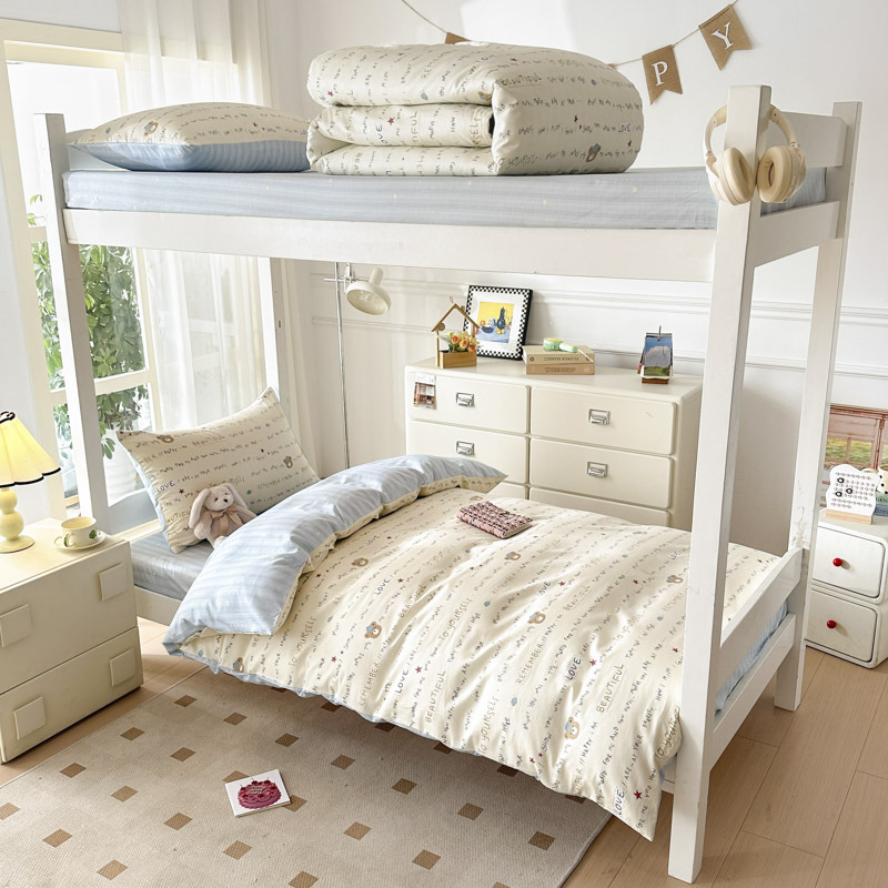 Ropa de cama de tres piezas para dormitorio de estudiantes de algodón en la temporada escolar