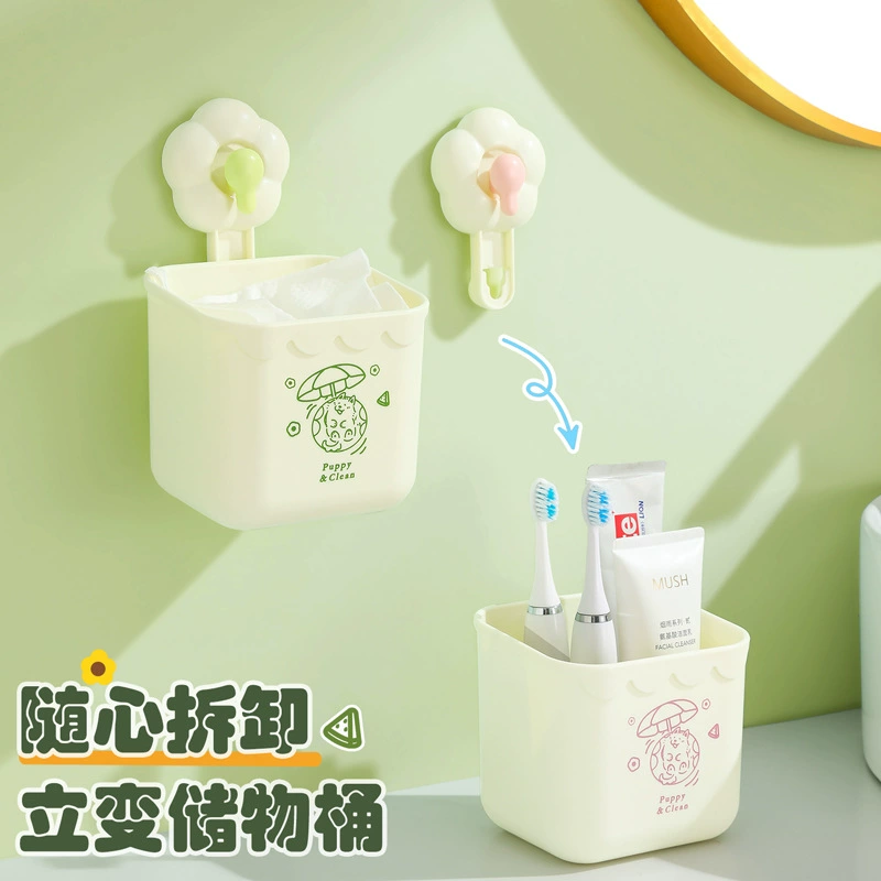 Мощная цветочная присоска полотенце для чистки лица коробка для хранения настенная бесплатная дырка для ванной комнаты многофункциональная коробка для полотенец