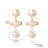 Retro fashionable earrings from pearl, European style, simple and elegant design