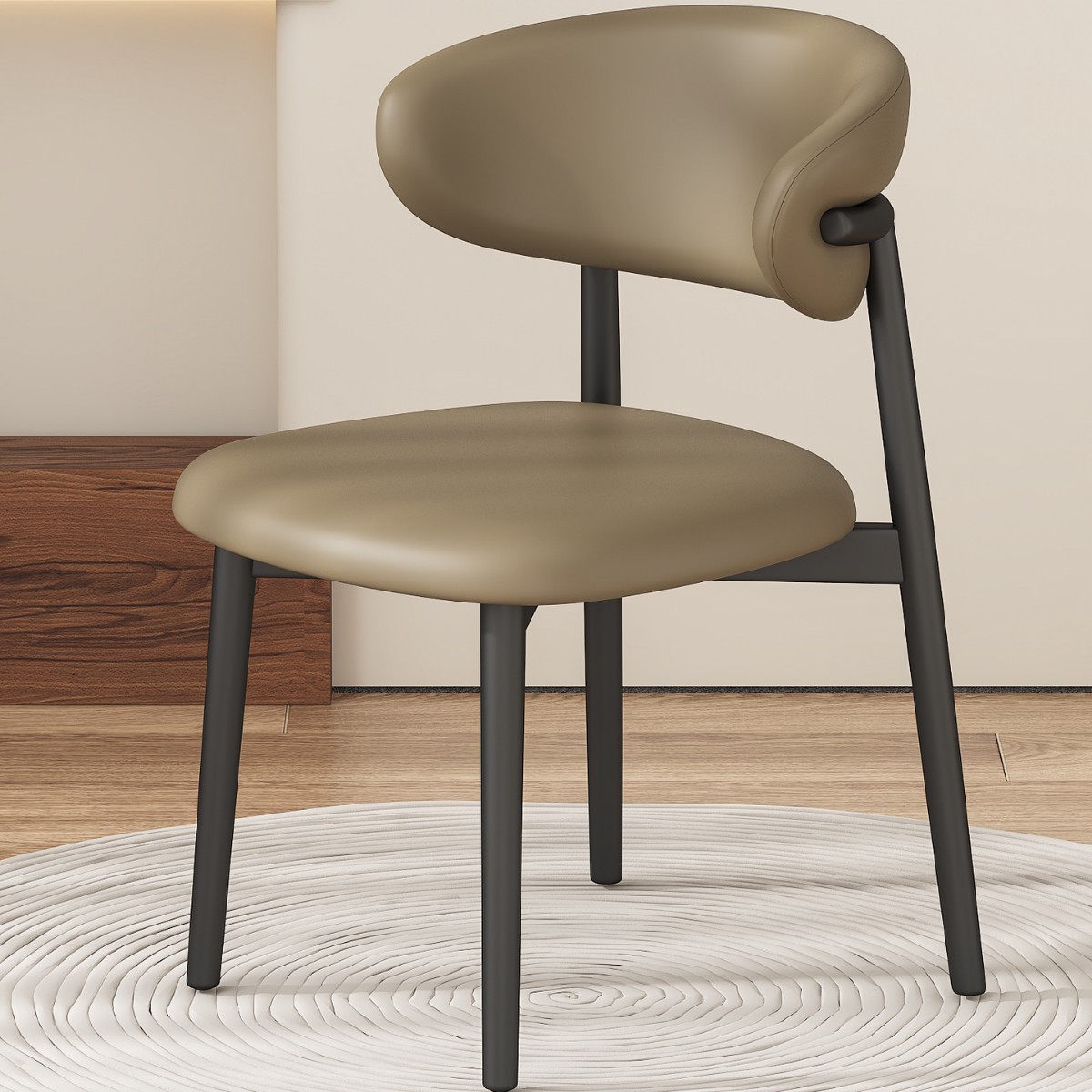 블랙 프레임 카키 가죽