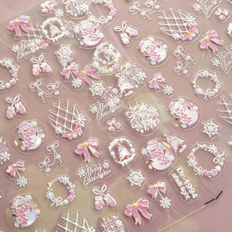 Redanco5D Embossed Ins Nail Art Stickers Shell Light Christmas Tree Snowman Mobile Phone Nail Decals Dr-1993 Redanco5D Embossed Ins Nail Art Stickers Shell Light Christmas Tree Snowman Mobile Phone Nail Decals Dr-1993