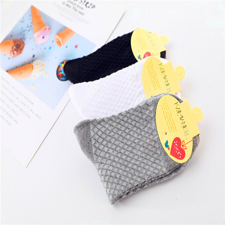 summer thin white cotton socks for boys
