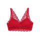 2023 new French modal seamless imitation latex underwear lace fixed one Cup beauty back base bra