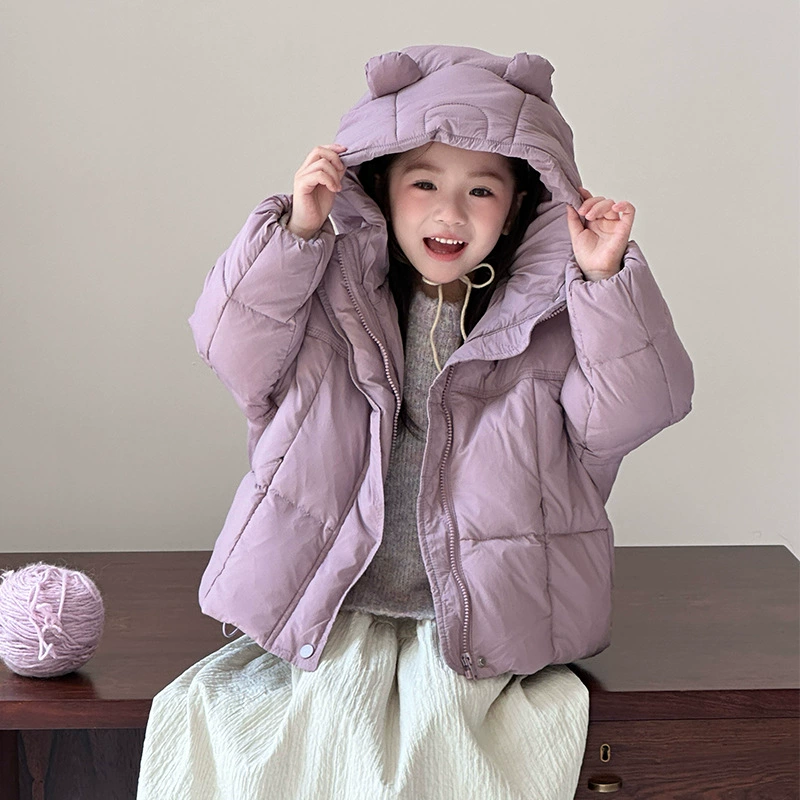 Модная детская утепленная куртка в корейском стиле для малышей и детей младшего возраста, изготовленная из трехслойной ткани, стильная и теплая.
