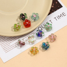 花朵手工花瓣琉璃散珠手机链配饰手工diy材料金沙梅花厂家批发