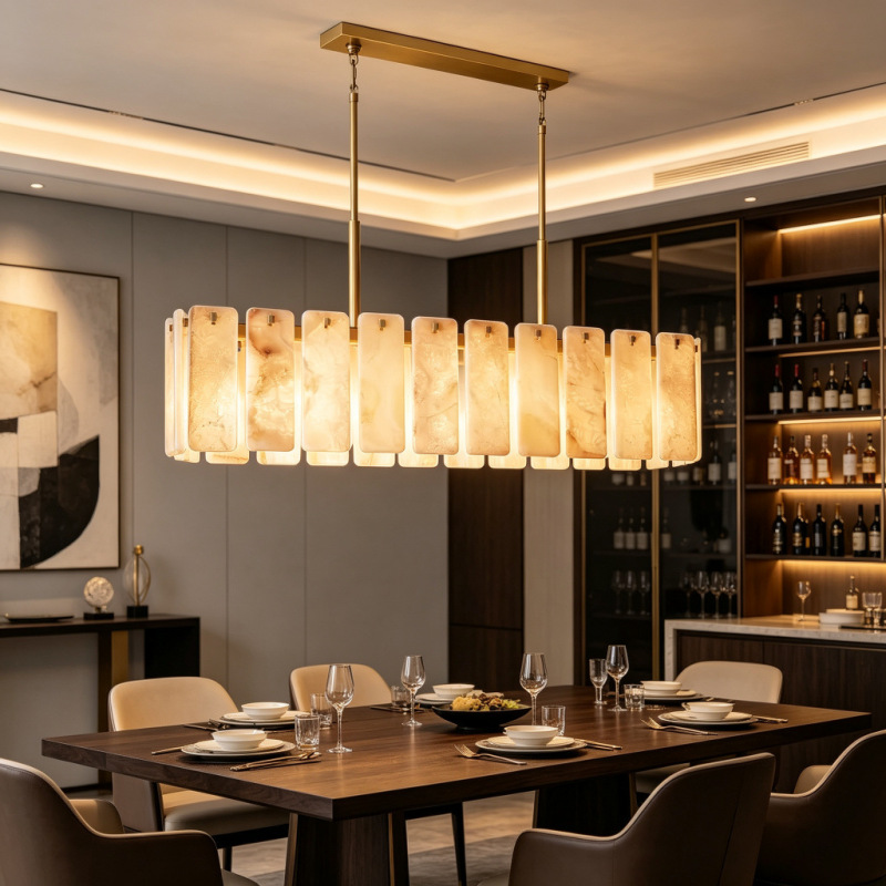 Modern designer American-style rectangular marble snowflake chandelier with a bronze finish, suitable for living rooms, showrooms, and clubs Modern designer American-style rectangular marble snowflake chandelier with a bronze finish, suitable for living rooms, showrooms, and clubs