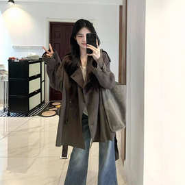 秋冬季小个子短款宽松风衣外套女2025新款巨好看薄款韩版韩系休闲