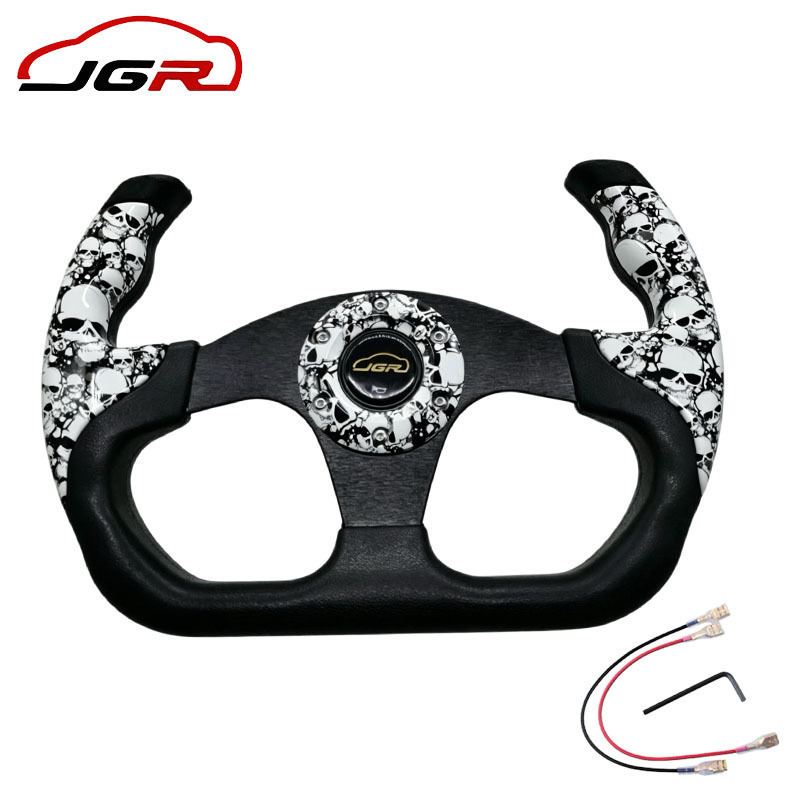 Cross-border car modification steering wheel 13inch steering wheel for go-karts, ATVs, racing games, graffiti steering wheel