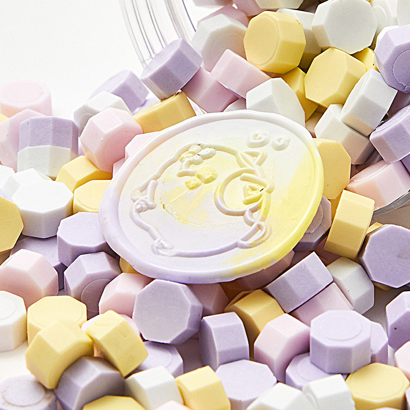 Cera de pintura al fuego, juego completo de sellos de pintura al fuego, octogonal, transparente, colorido, bolsa de colores mezclados, cera, venta al por mayor barata