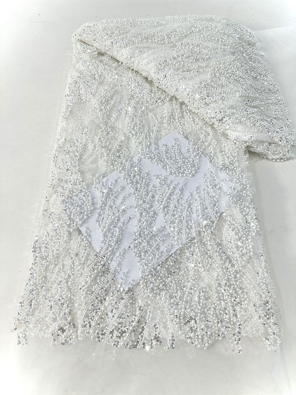 Bridal beaded lace vestido de boda francés tamaño de cuentas tubo de cuentas tela bordada alta fijación accesorios de vestido de boda