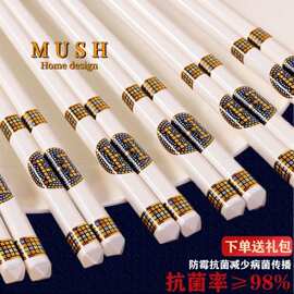 高档筷子一等品特级陶瓷筷家用轻奢2024新款10双套装抗菌防霉防滑