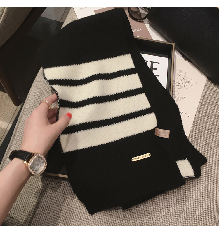 Women's Casual Stripe Fleece Scarf display picture 4