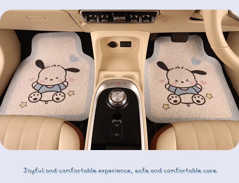 Cartoon Dog Car Floor Mats, Universal Dirt-Scraping Wire Loop Floor Mats, Durable and Easy-To-Clean Floor Mats for Home Use