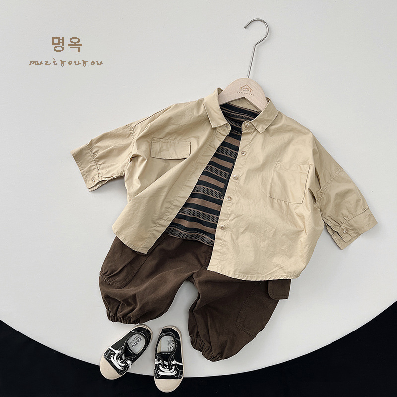 Camisa de longitud media para niños primavera y otoño nuevas niñas estilo coreano chaqueta mori suelta personalizada ropa para niños moda para bebés