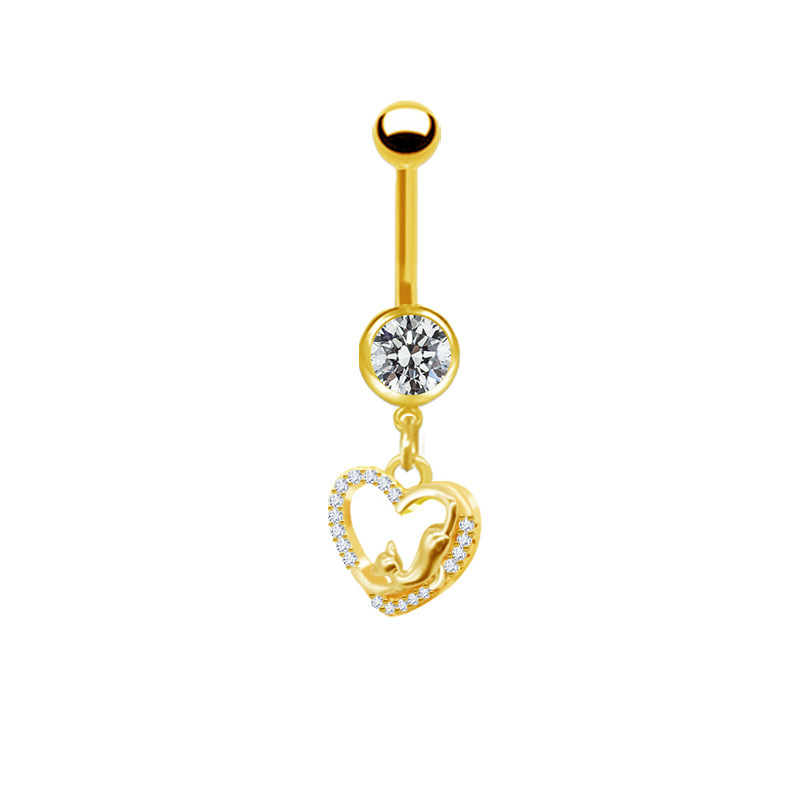 Navel Belly Button Ring With Butterfly Pendant Piercing Jewelry_voghion.com