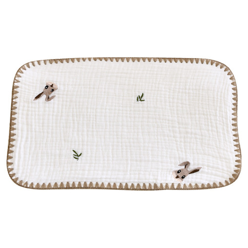 Baby pillow newborn pure cotton cloud pillow gauze cartoon embroidery shell edge flat pillow Class A 0 highly anti-vomiting