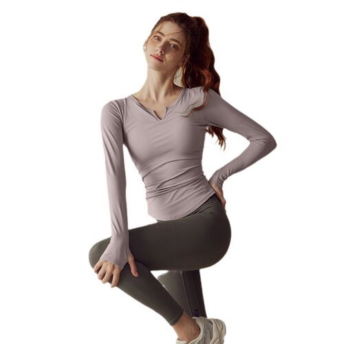 Women's Sports Bra Top Yoga Suit 2024 Summer Long Sleeve Running Exercise Quick Dry Pilates Slimming Fitness Top